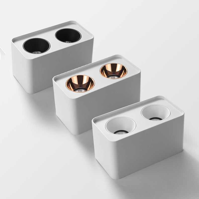 Plafonnier LED de forme rectangulaire, Style Simple et moderne, en aluminium, 2 lumières, montage encastré pour étude