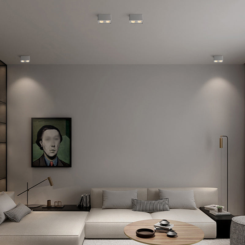 Plafonnier LED de forme rectangulaire, Style Simple et moderne, en aluminium, 2 lumières, montage encastré pour étude