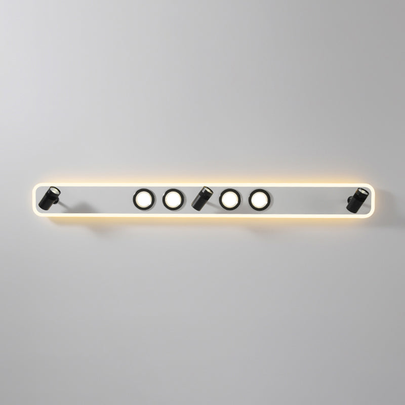 Ellipse Shape LED Rail Ceiling Lamp Modern Simple Style Iron Flush Mount for Living Room Aisle