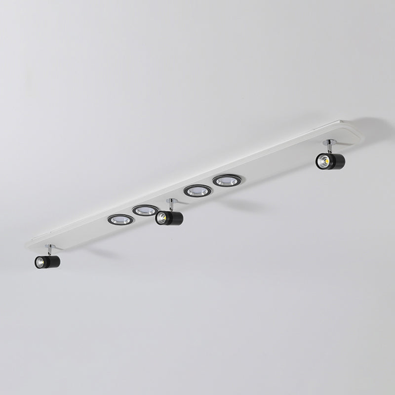 Ellipse Shape LED Rail Ceiling Lamp Modern Simple Style Iron Flush Mount for Living Room Aisle