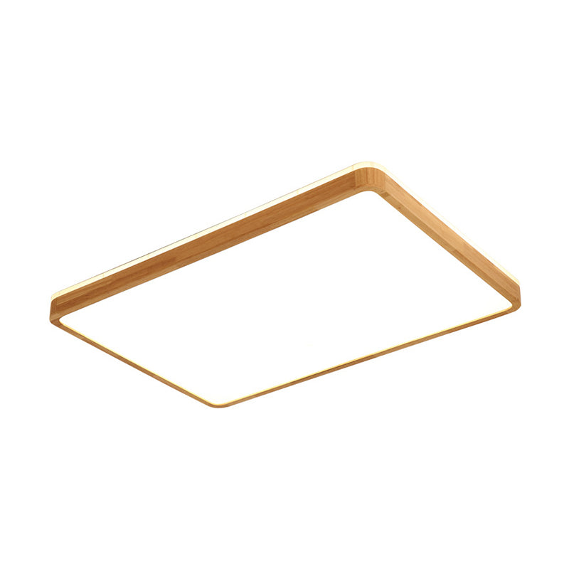 Geometry Shape LED Ceiling Lamp Modern Wood 1 Light Flush Mount for Dining Room Corridor