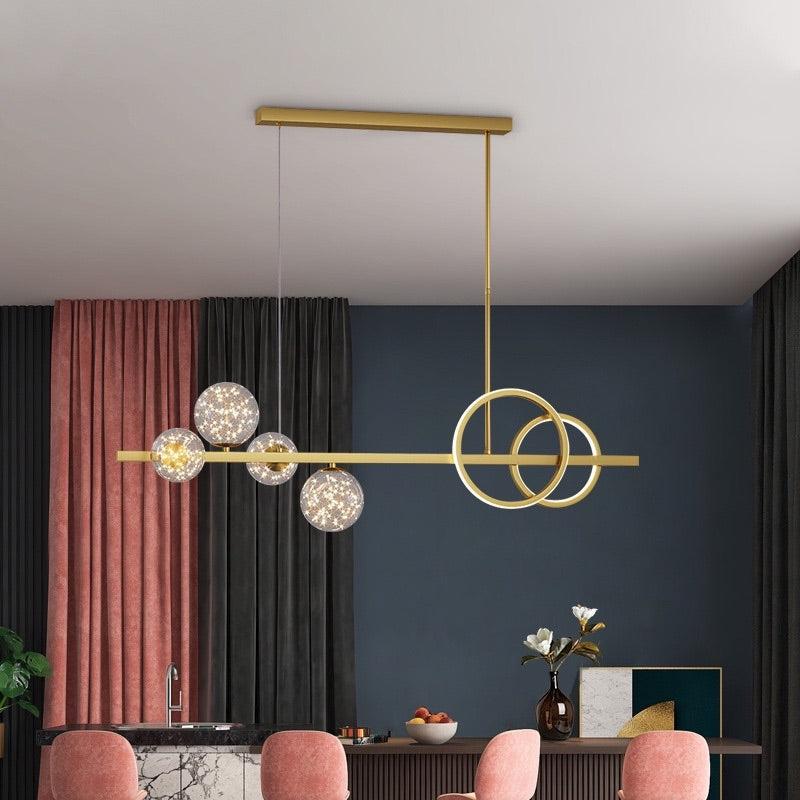 Luces de lámparas de la isla contemporánea Sphere Glass Island Lights para cocina