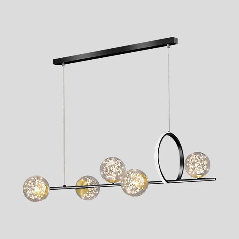 Luces de lámparas de la isla contemporánea Sphere Glass Island Lights para cocina