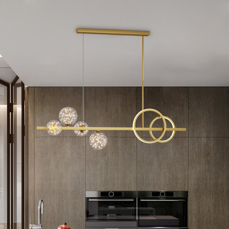 Luces de lámparas de la isla contemporánea Sphere Glass Island Lights para cocina
