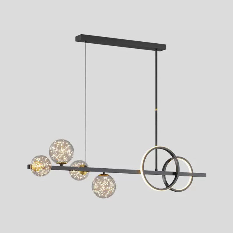 Luces de lámparas de la isla contemporánea Sphere Glass Island Lights para cocina