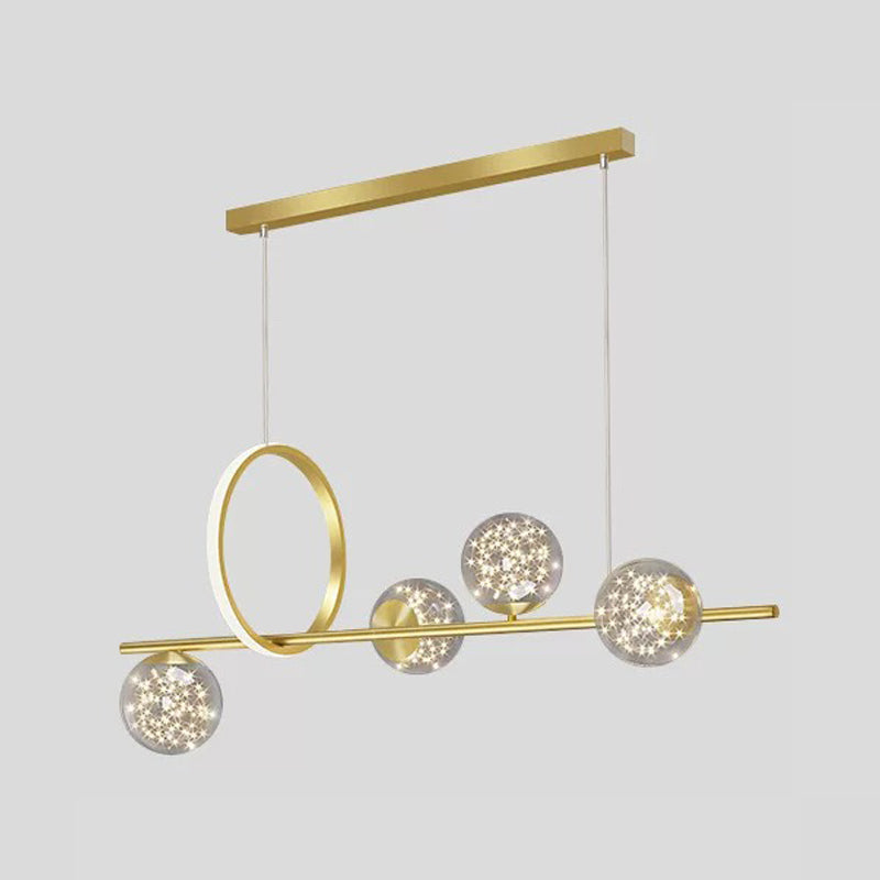 Contemporary Island Light Fixtures Sphere Glass Island Lights for Kitchen