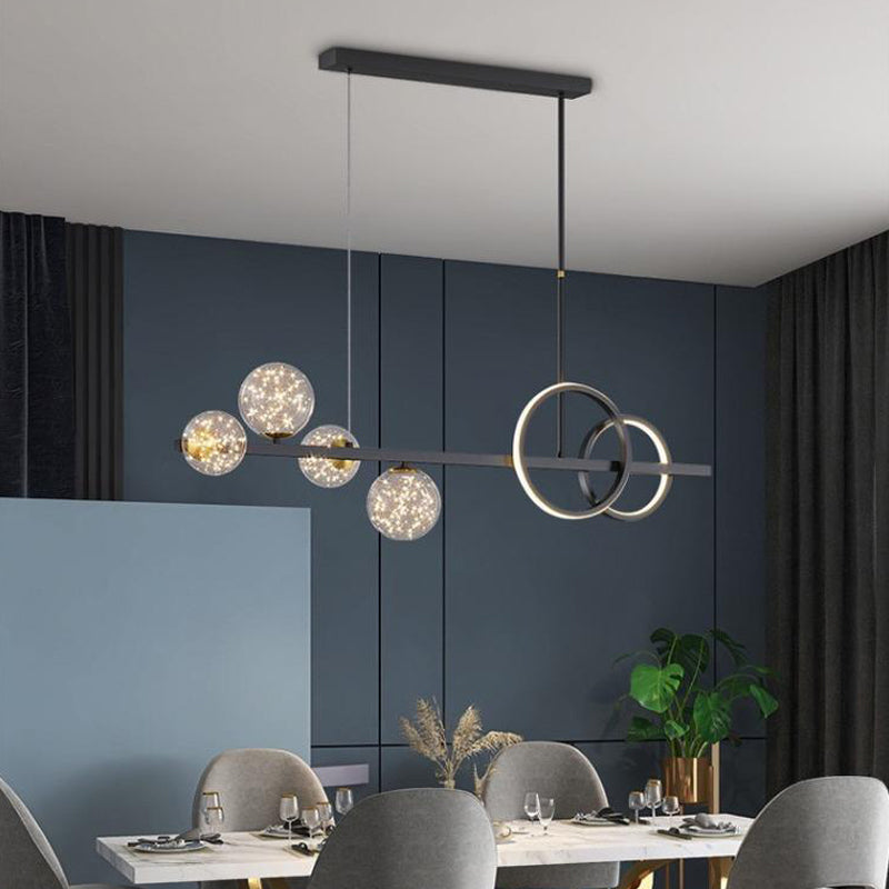 Luces de lámparas de la isla contemporánea Sphere Glass Island Lights para cocina