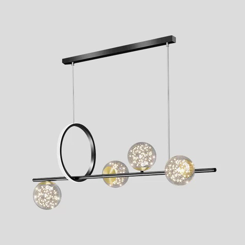 Contemporary Island Light Fixtures Sphere Glass Island Lights for Kitchen