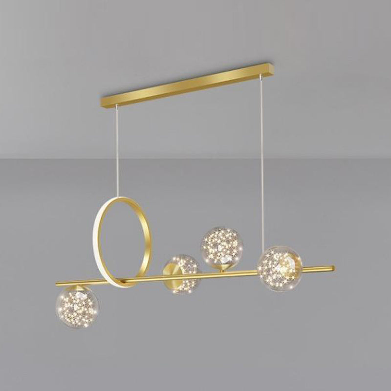 Luces de lámparas de la isla contemporánea Sphere Glass Island Lights para cocina