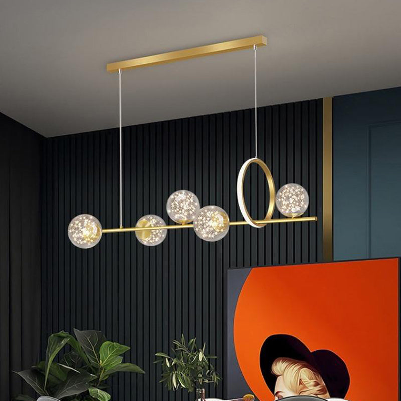 Contemporary Island Light Fixtures Sphere Glass Island Lights for Kitchen