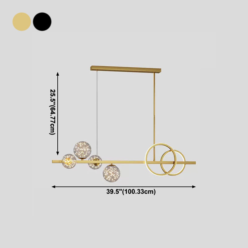 Luces de lámparas de la isla contemporánea Sphere Glass Island Lights para cocina