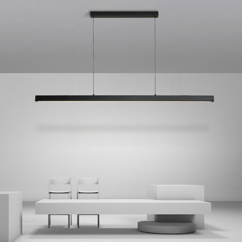 Metal 1-Light Contemporary Pendant Lights Linear Pendant Light Fixture with Acrylic Shade