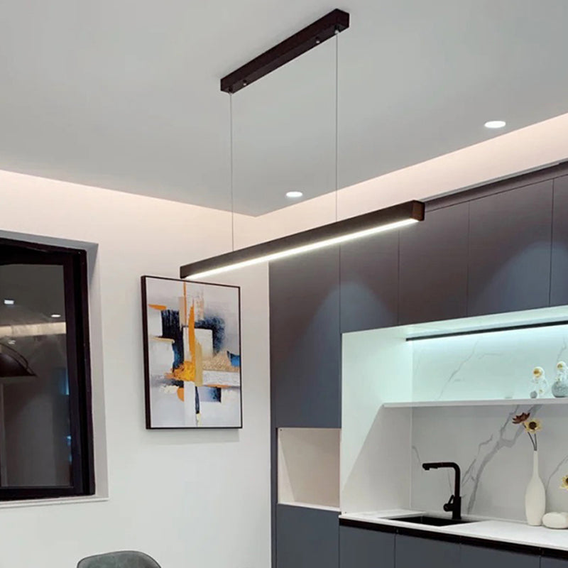 Metal 1-Light Contemporary Pendant Lights Linear Pendant Light Fixture with Acrylic Shade