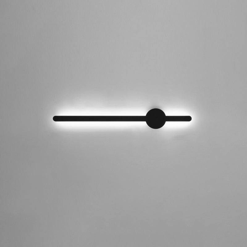 Forme linéaire Mur en métal Gamique de style moderne Lumière de mur de lumière unique en noir