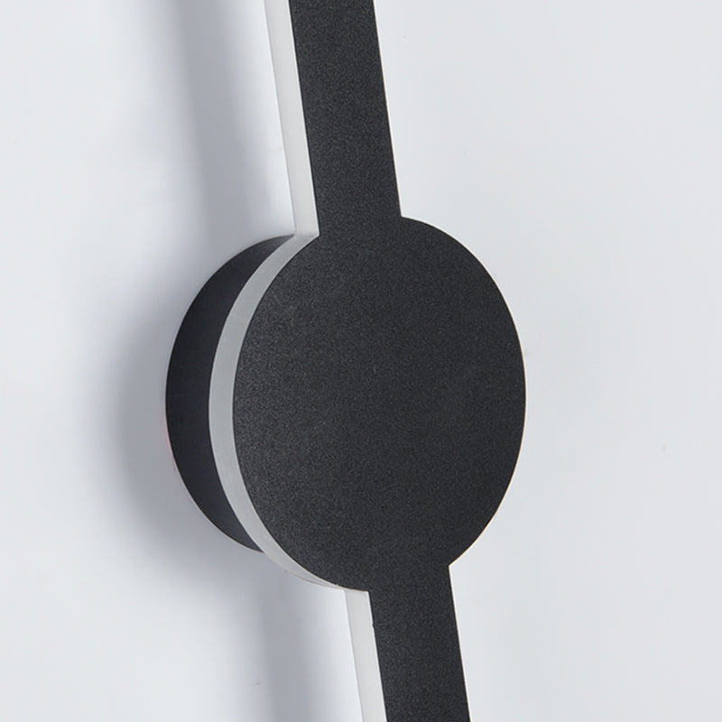 Forme linéaire Mur en métal Gamique de style moderne Lumière de mur de lumière unique en noir