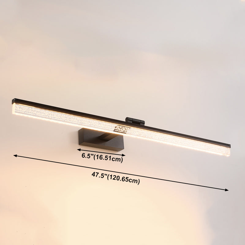 Lineare Metall Wandleuchter moderner Stil 1 Lichtspiegel Wandhalterung Leuchte in Schwarz