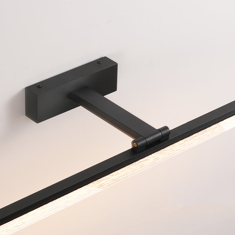 Lineare Metall Wandleuchter moderner Stil 1 Lichtspiegel Wandhalterung Leuchte in Schwarz