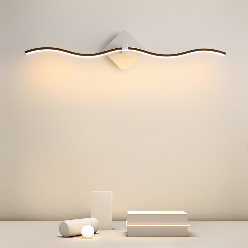 Linear Shape Metal Wall Sconce Modern Style 1 Light Mirror Wall Lighting Fixtures