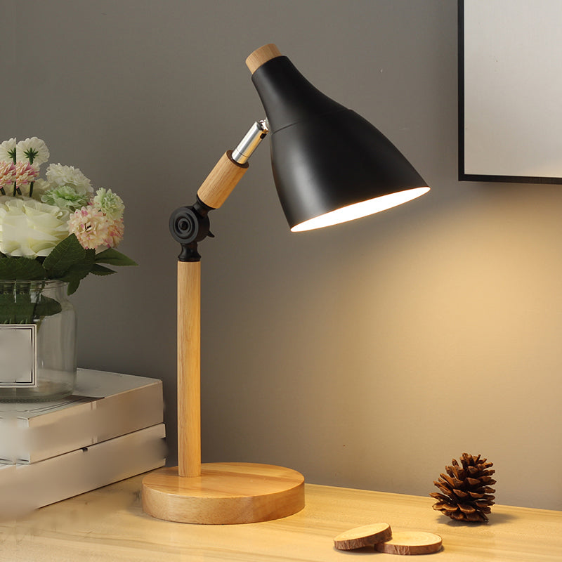 Modern Style Conical Table Lamp Metal 1-Light Nightstand Lamp