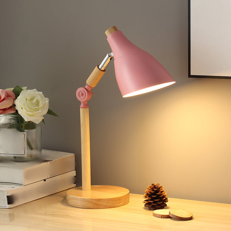 Modern Style Conical Table Lamp Metal 1-Light Nightstand Lamp