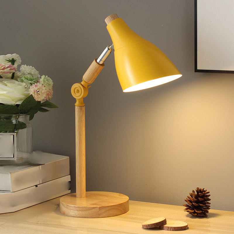 Modern Style Conical Table Lamp Metal 1-Light Nightstand Lamp