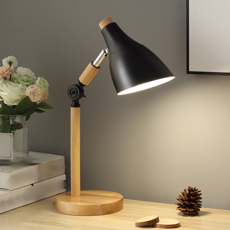 Modern Style Conical Table Lamp Metal 1-Light Nightstand Lamp