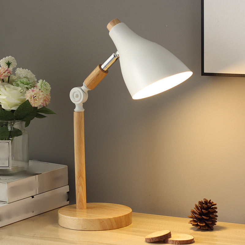 Modern Style Conical Table Lamp Metal 1-Light Nightstand Lamp