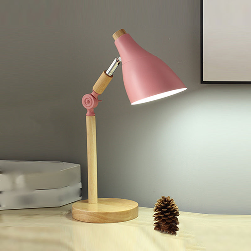 Modern Style Conical Table Lamp Metal 1-Light Nightstand Lamp