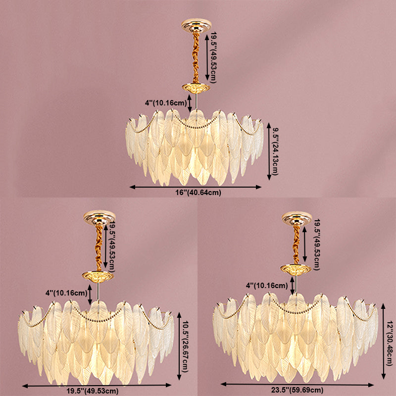 Costilla de iluminación moderna de lámpara de forma de pluma con pantalla de lámpara de vidrio para estudiar