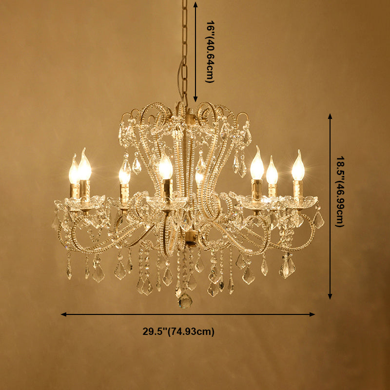 Traditional Hanging Ceiling Lights Gold Crystal Candle Hanging Pendant Lamp