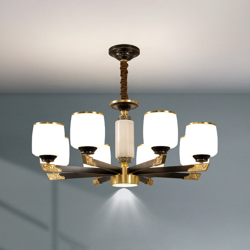 Multi Light Cylindrical Branch Hanging Pendant Modern Style Metal Hanging Lighting