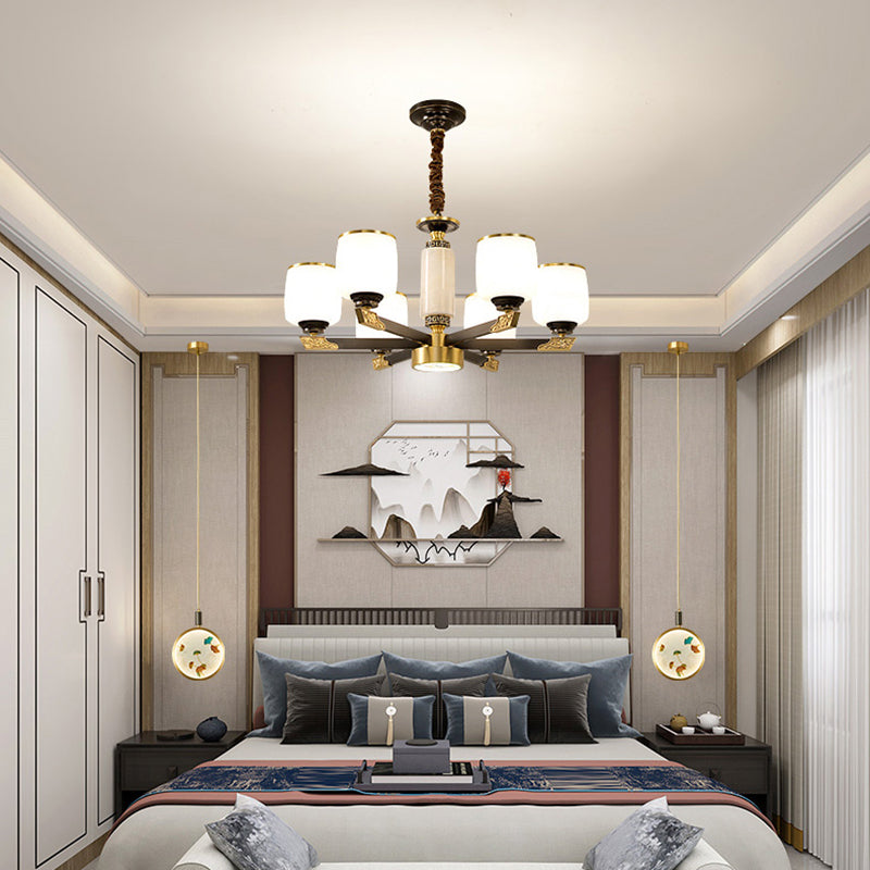 Multi Light Cylindrical Branch Hanging Pendant Modern Style Metal Hanging Lighting