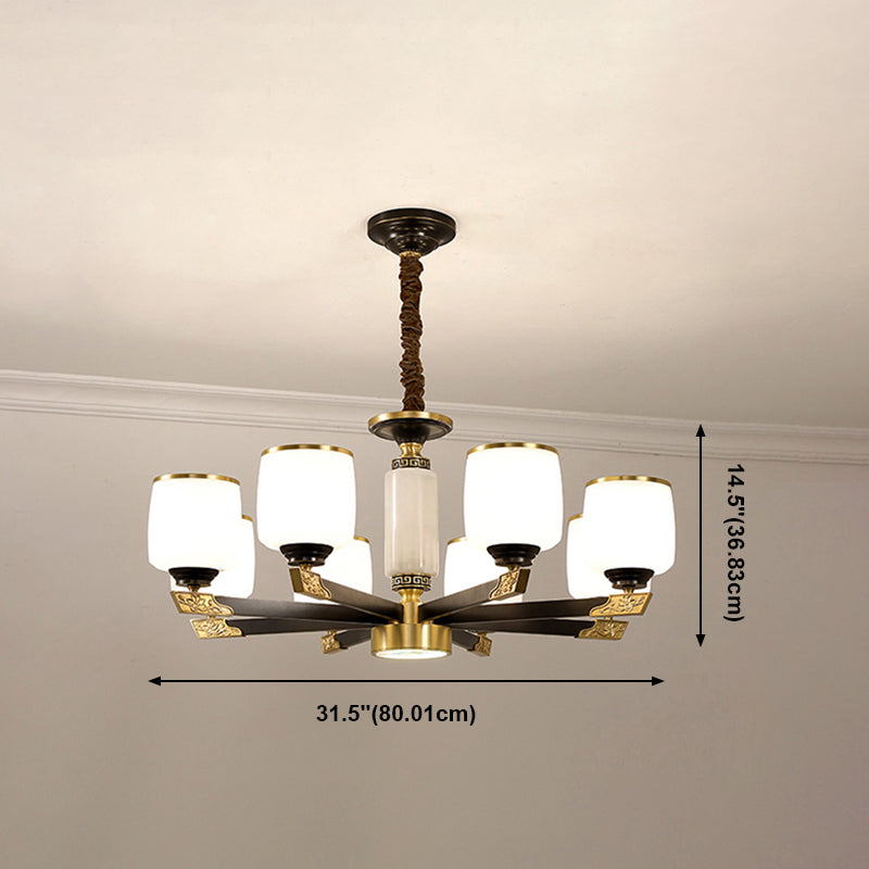 Multi Light Cylindrical Branch Hanging Pendant Modern Style Metal Hanging Lighting