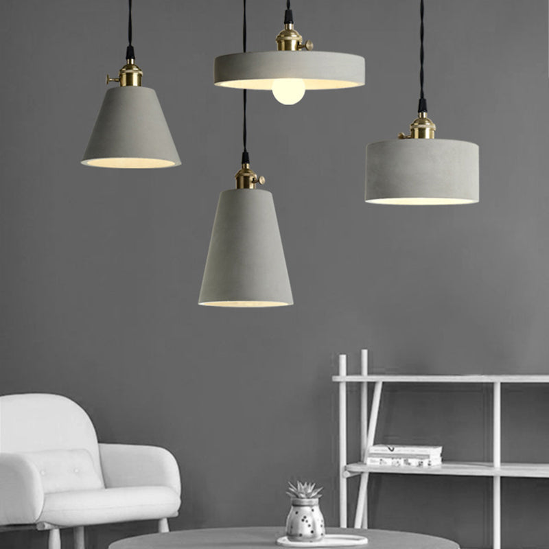 Créatif 1 Light Pendant Light Ciment suspendu luminaire pour le café