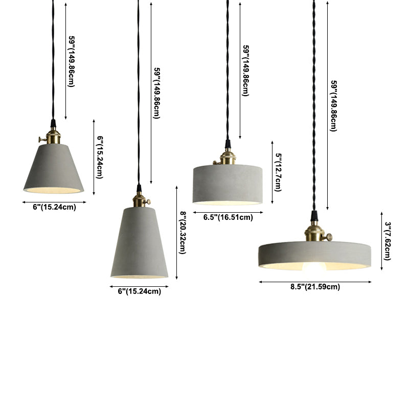 Créatif 1 Light Pendant Light Ciment suspendu luminaire pour le café