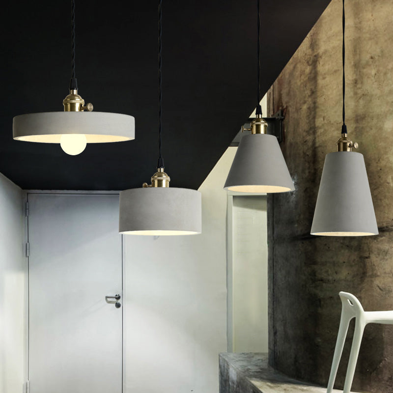 Créatif 1 Light Pendant Light Ciment suspendu luminaire pour le café