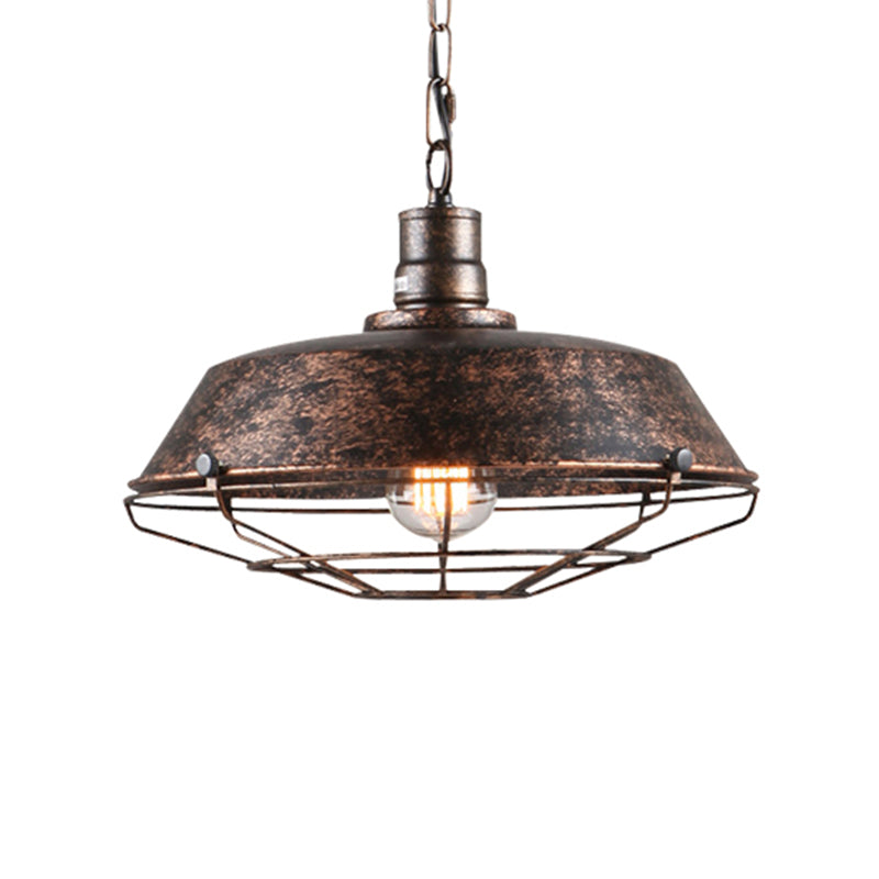 Wrought Iron Pendant Light 1-Light Vintage Barn Hanging Ceiling Light for Bar