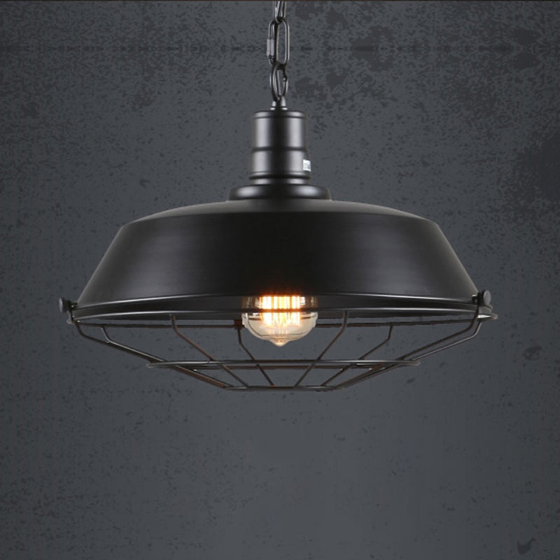 Luce a sospensione in ferro battuto a 1 luce vintage fienile a soffitto per la barra