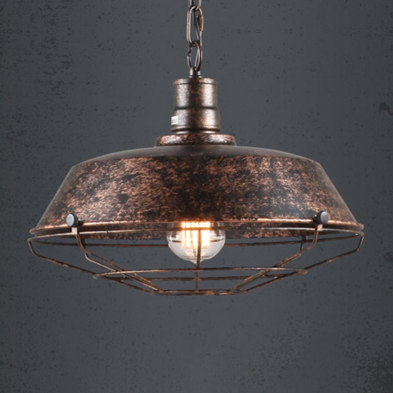 Luce a sospensione in ferro battuto a 1 luce vintage fienile a soffitto per la barra