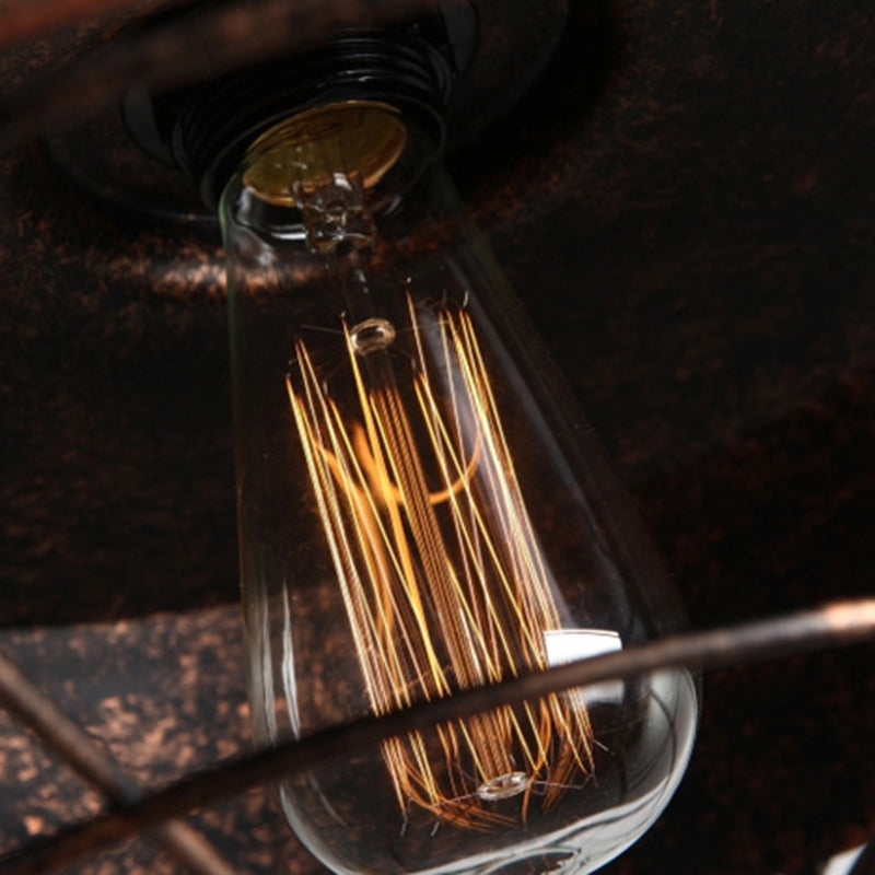 Luce a sospensione in ferro battuto a 1 luce vintage fienile a soffitto per la barra