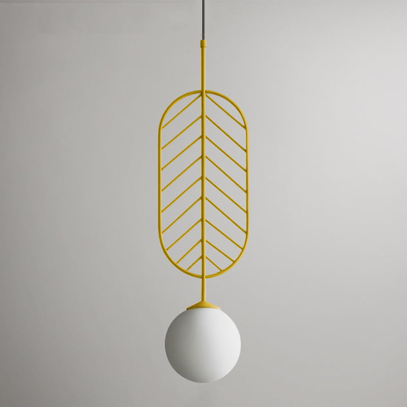 Créatif 1-Light Plafond pendentif feuille de verre clair lampe suspendue pour la salle à manger