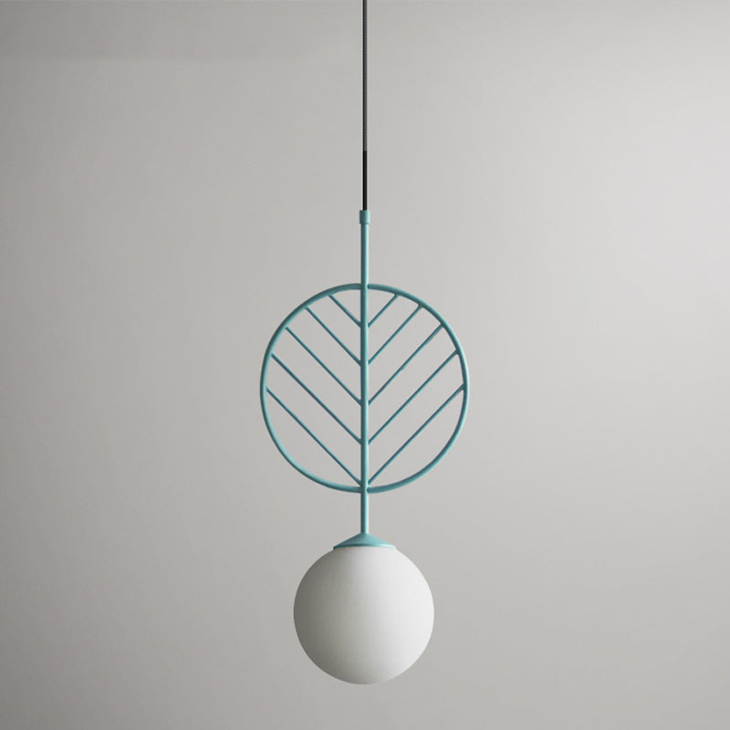 Créatif 1-Light Plafond pendentif feuille de verre clair lampe suspendue pour la salle à manger