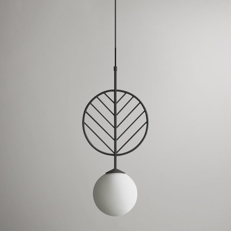 Créatif 1-Light Plafond pendentif feuille de verre clair lampe suspendue pour la salle à manger