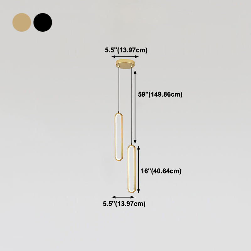 Éclairage de suspension de style moderne linéaire minimaliste Éclairage suspendu pour le salon