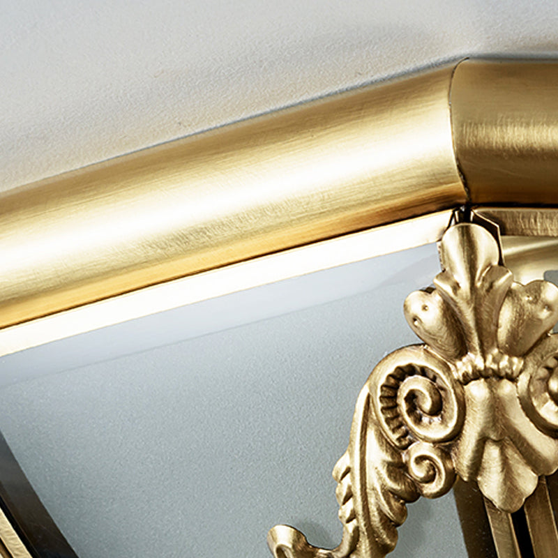 Glass Brass Flush Mount Light Bowl Shape Vintage Style Flush Mount Ceiling Light