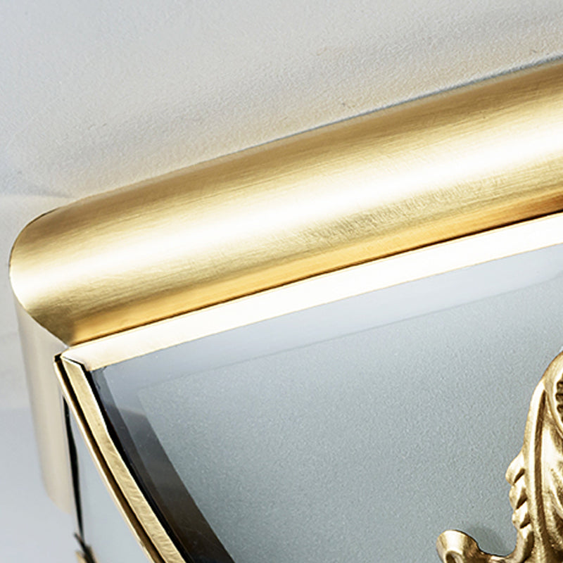 Glass Brass Flush Mount Light Bowl Shape Vintage Style Flush Mount Ceiling Light