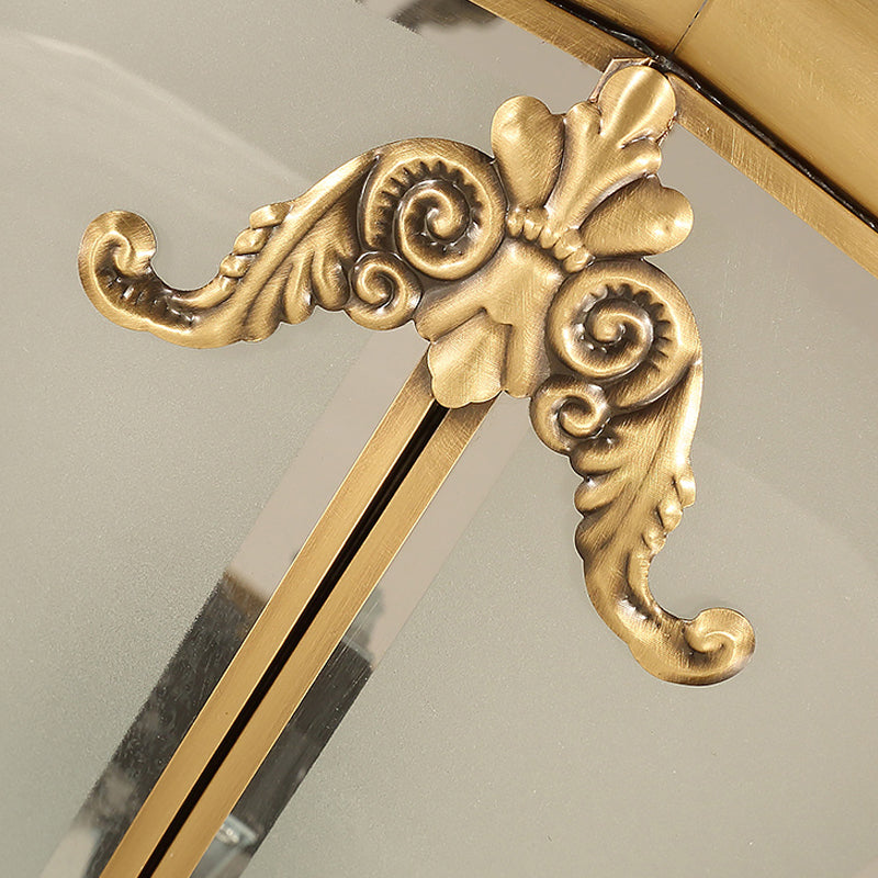 Glass Brass Flush Mount Light Bowl Shape Vintage Style Flush Mount Ceiling Light