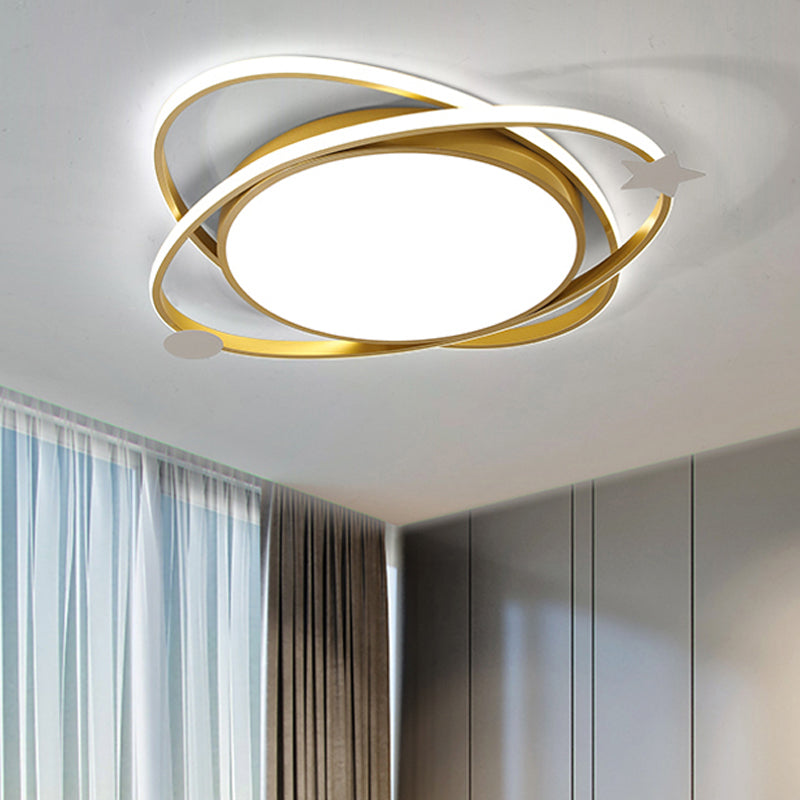Ovale Deckenleuchte, moderne LED-Deckenleuchte aus Metall für Schlafzimmer