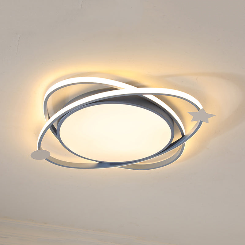 Ovale Deckenleuchte, moderne LED-Deckenleuchte aus Metall für Schlafzimmer