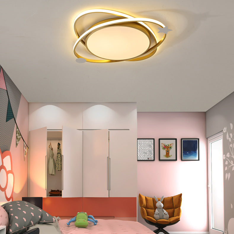 Ovale Deckenleuchte, moderne LED-Deckenleuchte aus Metall für Schlafzimmer